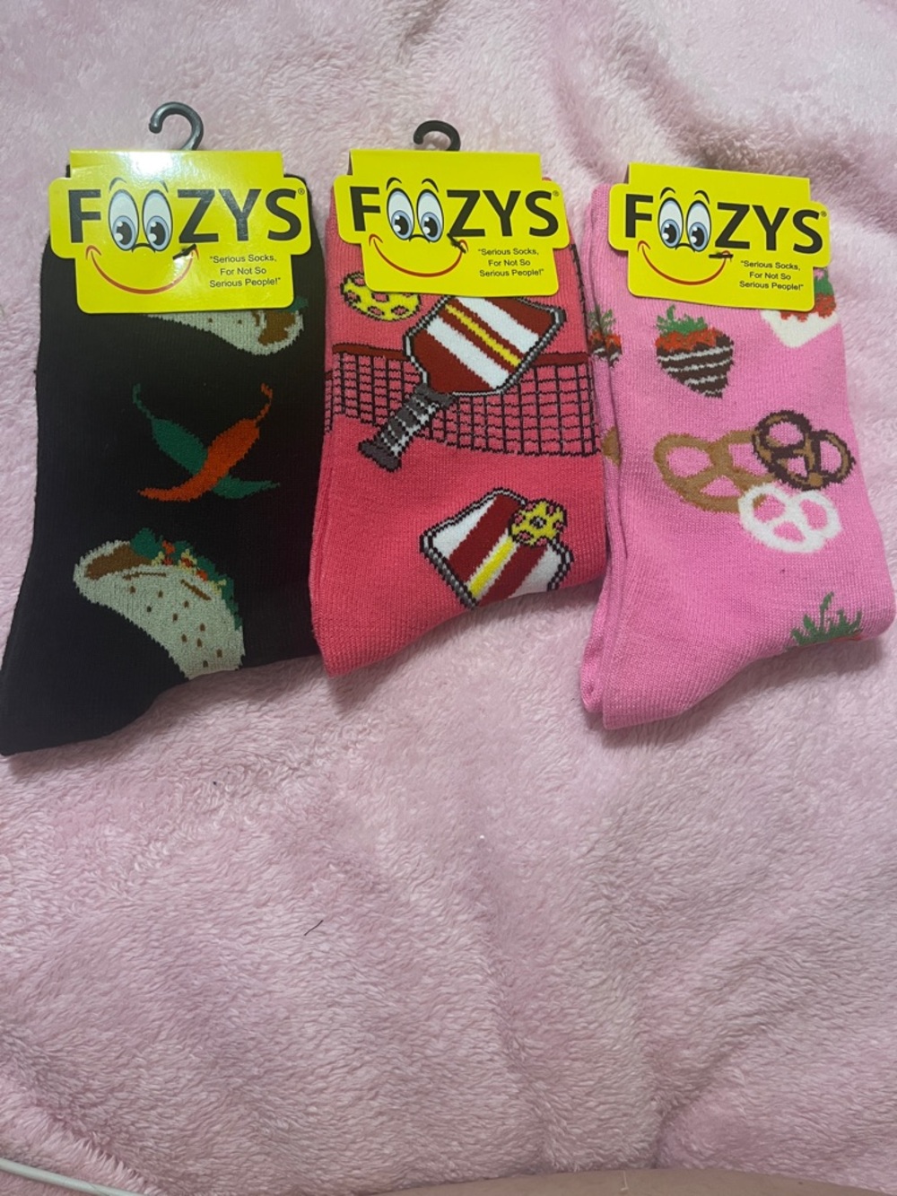 Novelty Pattern Socks - Black, Red, Pink